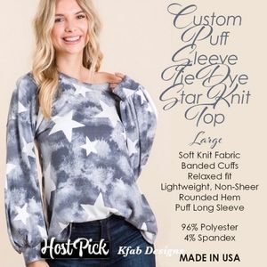 Tie Dye Knit Longsleeve Top with Stars 🎉HOST PICK🎉